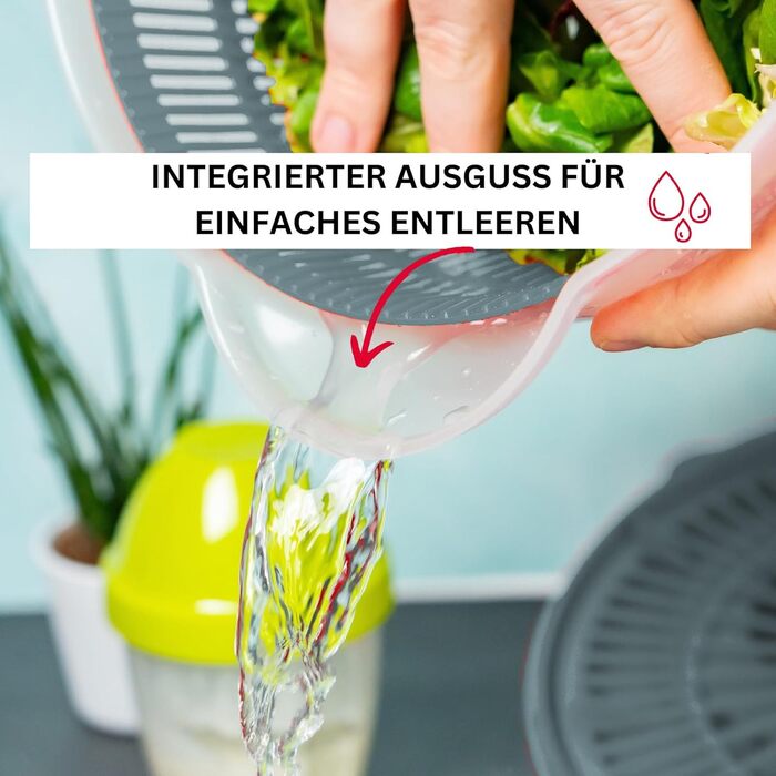 Westmark Fortuna: Салатниця-швидкообертач, 5 л, пластик, BPA-Free, блакитна