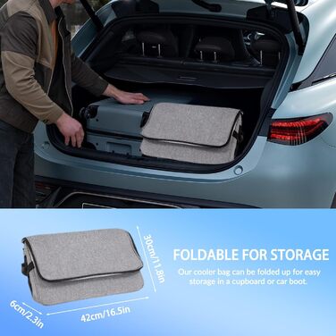 Термосумка для пікніків та відпочинку на природі 35L сірого кольору