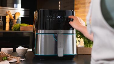 Фритюрниця без олії Cecotec Cecofry Full InoxBlack Pro 5500, 5.5 л, 1700 Вт, 8 режимів, PerfectCook, сталь