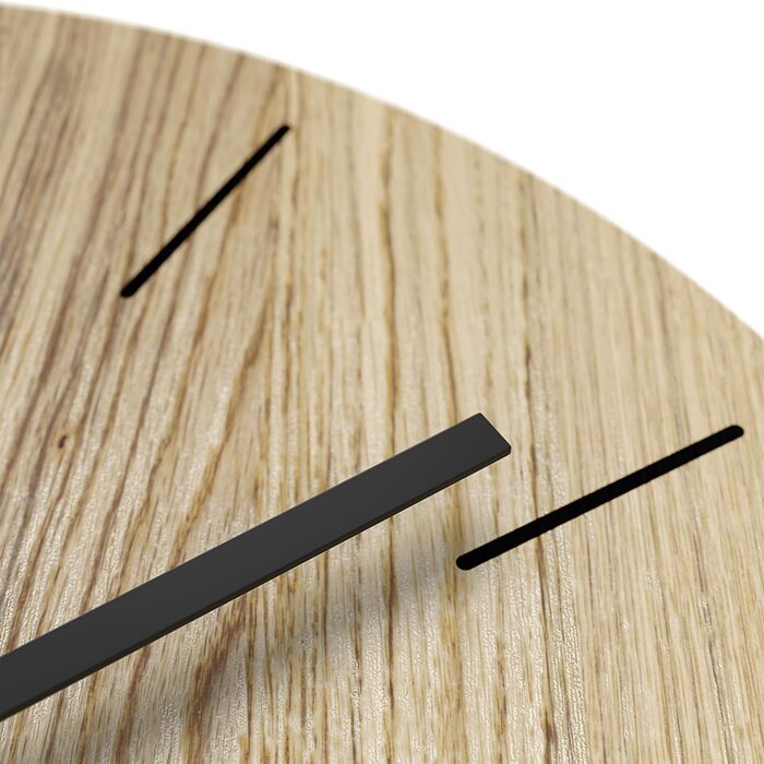 Cander Berlin MNU 2725 D Wall Clock Wood Silent 25 cm Modern Oak Veneer Vintage No Ticking Sounds Kitchen Living Room Analog