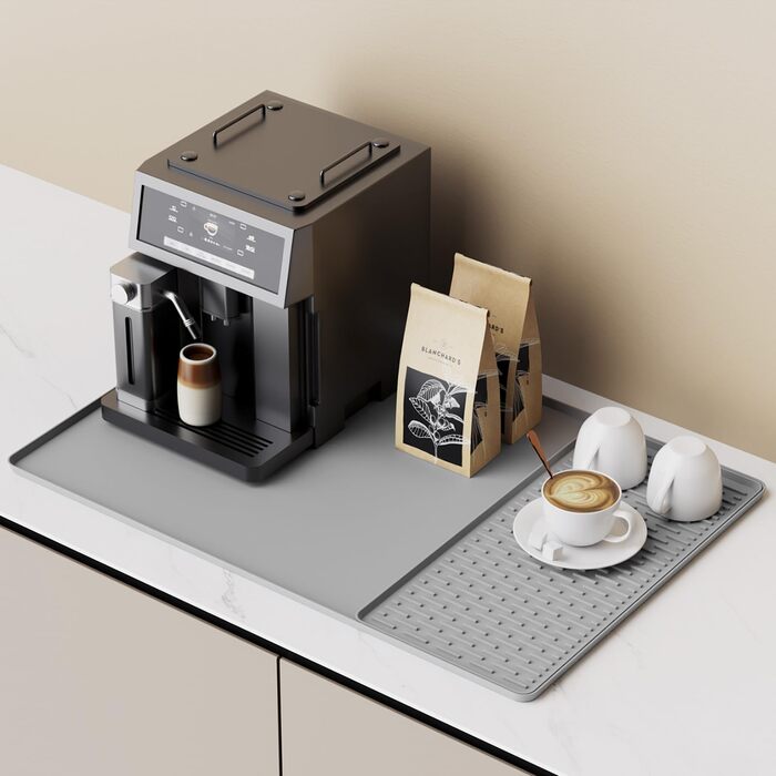 Силіконовий килимок для кавомашини Kaffeemaschine 60x40 см, сірий. Підкладка під кавоварку, термостійкий килимок для кави
