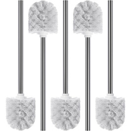 5 x WELLGRO Stainless Steel Toilet Brush White - Replacement Toilet Brush - Toilet Brush - Brush - Replacement Toilet Brush - Replacement Brush
