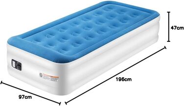 Надувний матрац односпальний з електричним насосом (Чорний)