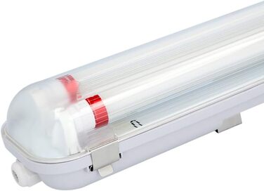 HOFTRONIC LED Damp-Proof Light 150cm 6000K Cold White 60W 10500lm 175lm/W Flicker-Free Linkable T8 Workshop Lamp IP65 Waterproof Basin Light Double for Garage Basement Office