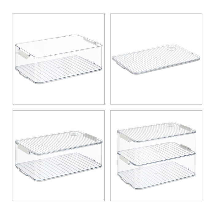 Relaxdays Refrigerator Organizer 4-Piece Set