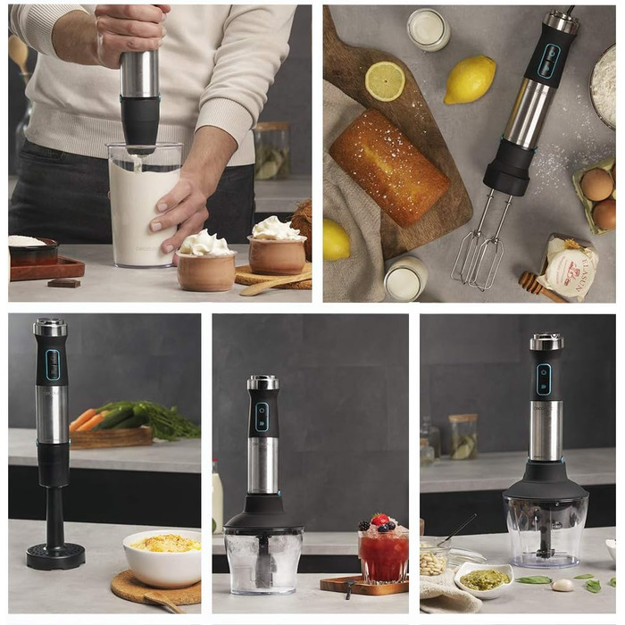 Блендер Cecotec Stabmixer Power TitanBlack 1500 XL PerfectCream з титановим покриттям, 1500 Вт, 6 насадок