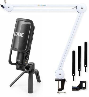 Rode NT-USB+ USB конденсаторний мікрофон + Keepdrum MS138 гнучкий стійкий кронштейн чорний