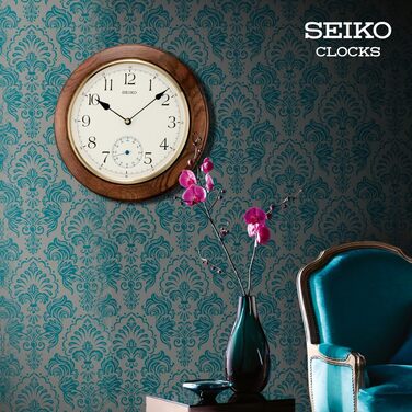 Seiko Wall Clock Brown Wood (Oak) Sweeping Second QXA432B