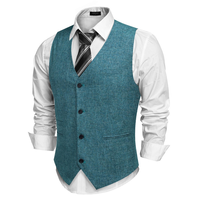 COOFANDY Чоловічий костюм-двійка, легкий, приталений, чорний (S, блакитний - перолинний блакитний)