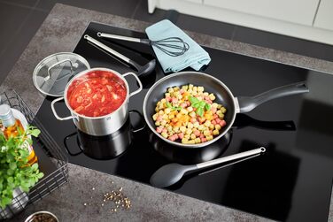 RÖSLE Frying Pan Set Basic Line Ø 20 cm, 24 cm with ProPlex non-stick coating, 18/10 stainless steel, silver/black (Ø 24 cm)