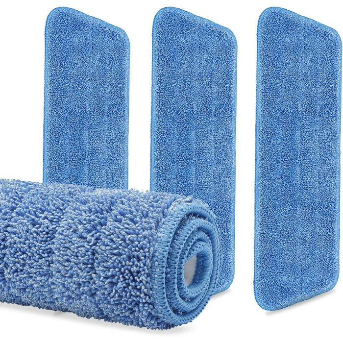 3 Pack Cinch Mop Replacement Heads, Microfiber Mops for Floor Cleaning and Wall Squeegees with Reusable Washable Pads, Compatible with Cinch Mop