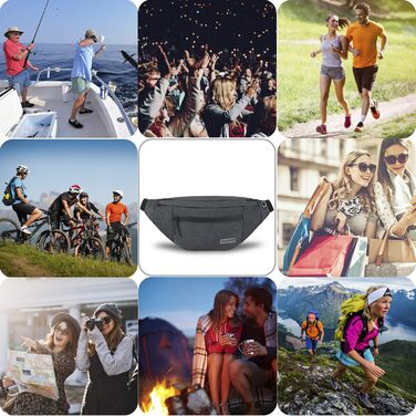 Чоловіча/жіноча поясна сумка MAXTOP для активного відпочинку: водонепроникна, для бігу, кемпінгу, тренувань. Колір: темно-сірий, розмір L