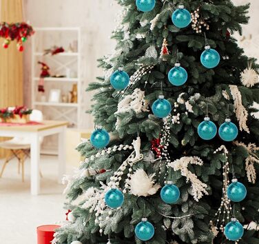 Скляні кулі для прикраси ялинки Hengsong, 24 шт., чорні та золоті, 6 см