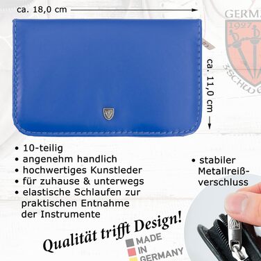 Набір для манікюру DREI SCHWERTER 'Spezia' 10 предметів | Німецька якість | У футлярі з екошкіри | Манікюрний набір