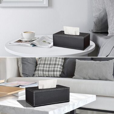 Склянка для серветок, органайзер для тканинних серветок, чорний, 25x13,5x9,5 см (з 4 підставками в подарунок)