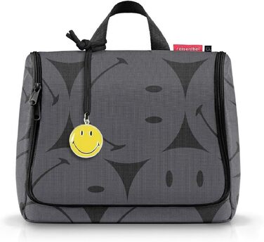 Сумка-органайзер Reisenthel Toiletbag XL сірого кольору (Smiley Grey) з гачком, водонепроникний матеріал