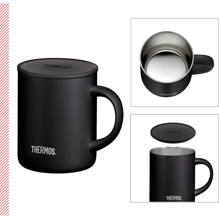 Термос із нержавіючої сталі Longlife Cup 350ml, чорний, з кришкою. Ідеальний для кави, офісу та кемпінгу