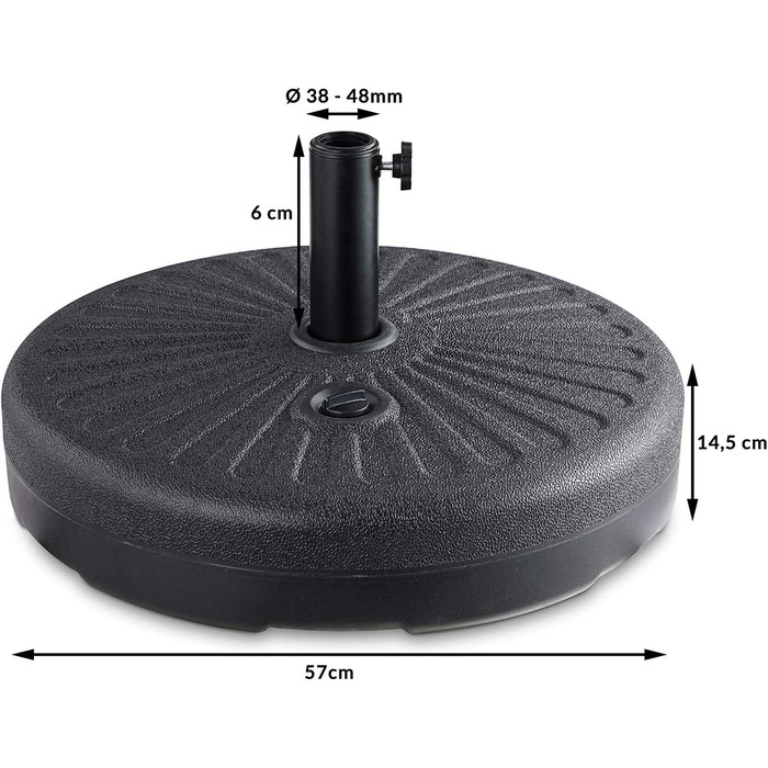 Casaria® Parasol Base 38 to 48mm Fillable Parasol Stand Balcony Garden