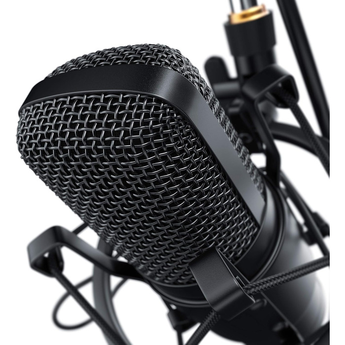 Конденсаторний мікрофон CSL з кріпленням XLR - Комплект для студії, запису вокалу, подкастів, стрімінгу та геймінгу, велика мембрана, 3.5mm jack, XLR кабель