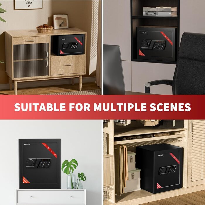 Касовий сейф KABISAFE 25L: надійне зберігання грошей, документів та коштовностей. Сейф для дому з цифровим замком, сигналізацією та висувним ящиком. Встановлюється у стіну.