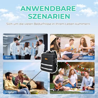 30L Cooler Bag Large Foldable - Cooler Bag for Food & Drinks, Picnic Bag, Insulated Thermal Bag, Cooler Bag Car for Beach/Picnic/Camping/BBQ (Black)