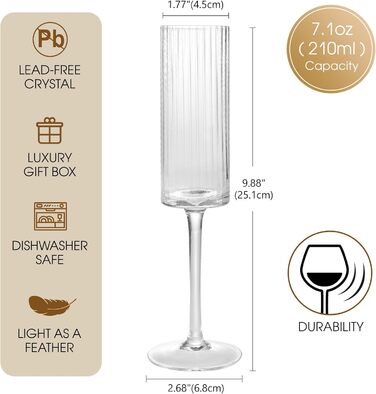 Набір елегантних келихів для шампанського Qulable - 2 шт.