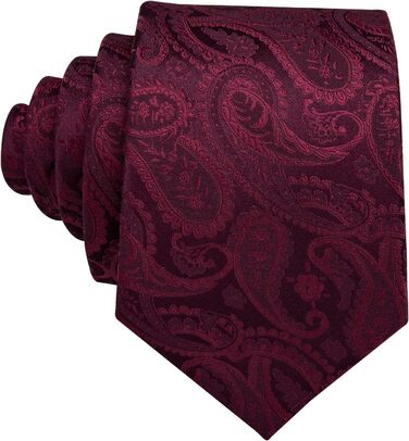 Комплект краватка, нагрудна хустка та запонки Barry.Wang для весілля та ділових зустрічей (гранатовий)