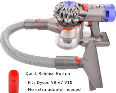 Тримач для насадок пилососа Dyson V7, V8, V10, V11: органайзер для насадок, кріплення без адаптера (E: шланг+щітка+тверда щітка+м'яка щітка)