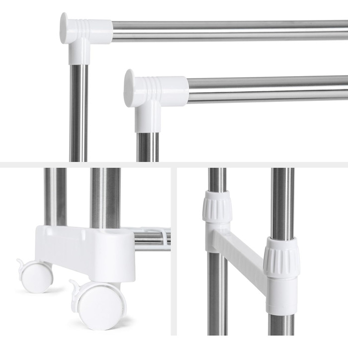 tectake Clothes Rack Coat Rack Height Adjustable - Various Models - (Sonja Model | No. 401889)