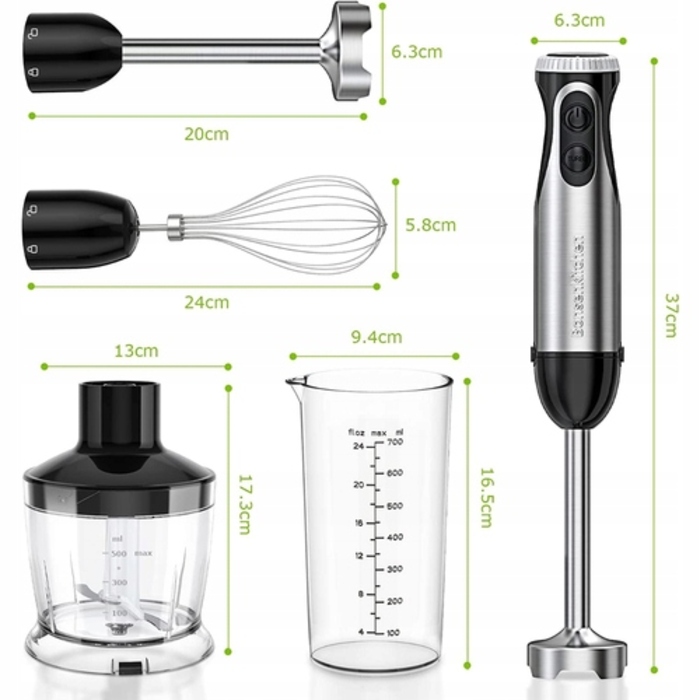 Ручний блендер Bonsenkitchen HB3203, 1000 Вт, чорний