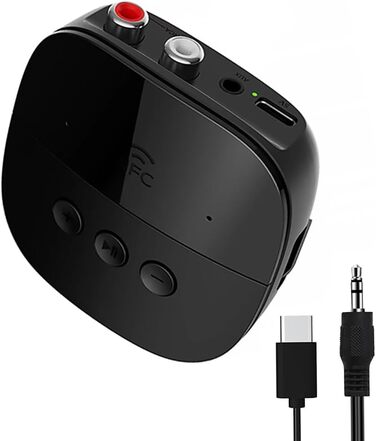 Адаптер Bluetooth 5.2 Eppfun для аудіо, 3.5mm AUX, Cinch, підходить для колонок та підсилювачів