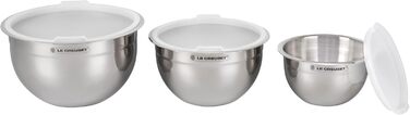 Le Creuset набір із 3 мисок для змішування з нержавіючої сталі з кришками