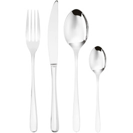 Sambonet Taste 52553-G2 - Stainless Steel 18/10 Tableware Set, for 12 people, 48 pieces: 12 forks, 12 spoons, 12 knives, 12 teaspoons, dishwasher safe