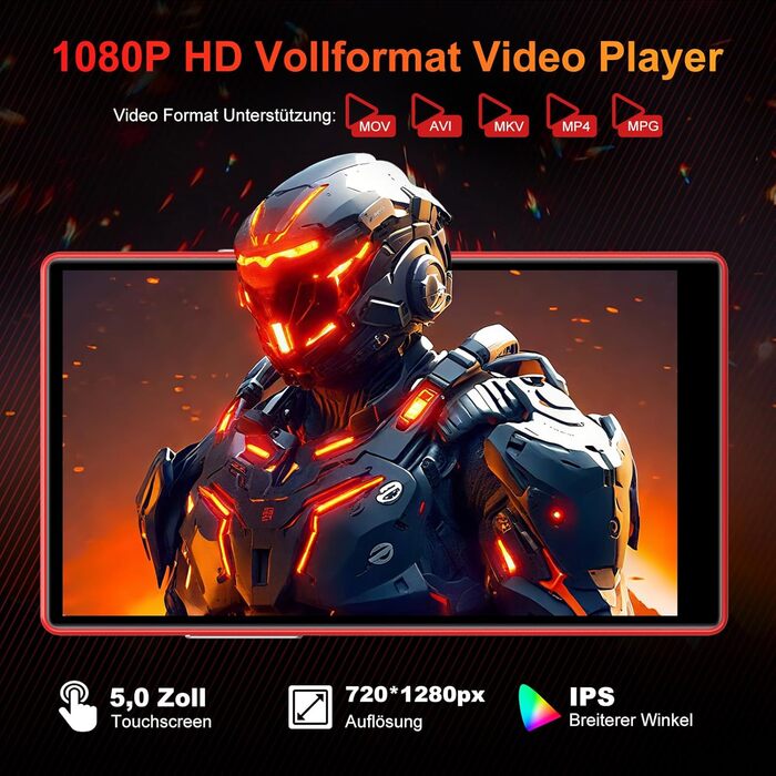 MP3 плеєр Oilsky 160GB з Bluetooth, WiFi, Android 13, 5