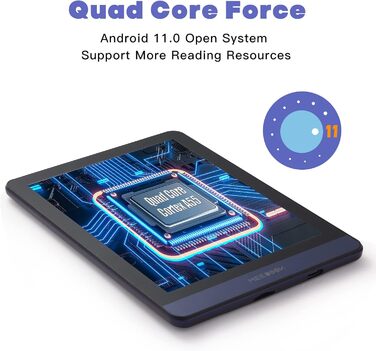 Meebook E-Reader M6: 6-дюймовий E-Ink Carta екран, 300 PPI, Smart Light, Android 11, Чотирьохядерний процесор, Аудіокниги, Google Play Store, 3GB+32GB пам'ять, Micro-SD слот, Колір: фіолетовий