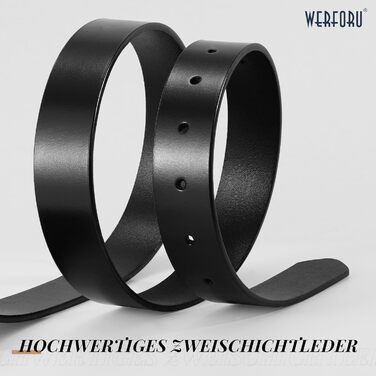 Жіночий шкіряний ремінь WERFORU для джинсів, спідниць та суконь з золотою пряжкою (чорний, 110 см, під талію 85-97 см)