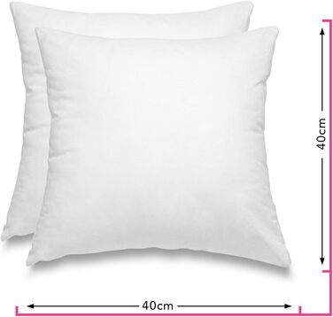 wometo 2er Set Feather Pillow 100% Feathers 40x40-300g oekoTex Pillow Insert Cotton Cover white/Inner Pillow/Pillow Filling/Small Head Pillows (2 pieces) 40 x 40 cm