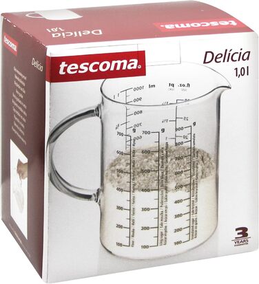 Мірний стакан Tescoma Delicia 1000 мл, термостійке боросилікатне скло