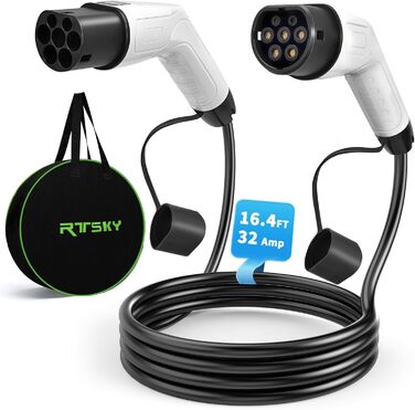 Кабель для зарядки електромобіля Type 2 (22kW, 32A, 5M) з варіатором напруги 3-фазний, з сумкою, для Tesla, e-Golf, ID.3, i3 (TÜV/CE/IP65)