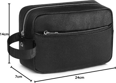 Чоловіча/Жіноча дорожня косметичка, валізка, сумка для туалетних аксесуарів 24x14x7 см (Чорний)
