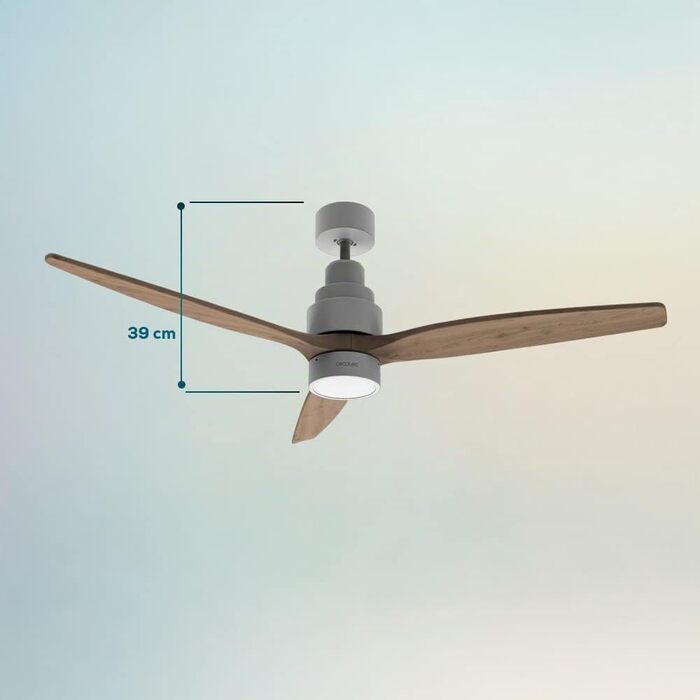Вентилятор стельовий Cecotec Aero 5300 White & Wood 132 см з LED підсвіткою та пультом