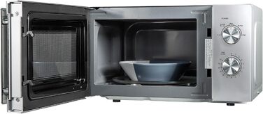Мікрохвильова піч Russell Hobbs RHMM827SS, 20 літрів, 800 Вт, ручне керування, 5 рівнів потужності, функція розморожування, легке очищення, таймер 35 хвилин