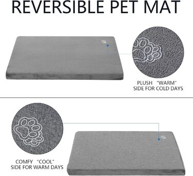 EMPSIGN Dog Bed for Large Dogs, Washable Dog Cushion, Waterproof Dog Bed L 89x56cmx7.6cm, Dog Cushion Suitable for Cages, Dog Mat with Removable and Washable Cover for Large Dogs, Grey (XXL (119*74*5.8cm))
