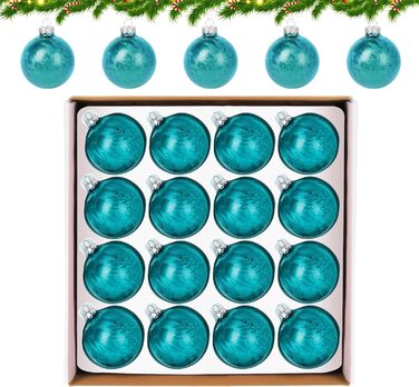 Скляні кулі для прикраси ялинки Hengsong, 24 шт., чорні та золоті, 6 см