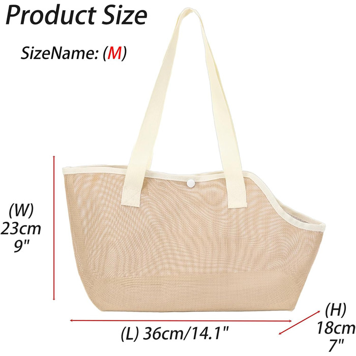 Сумка-переноска для собак і котів, літня, дихаюча сітка, пляжна сумка, переноска для цуценят, м'яка, складана, для подорожей на відкритому повітрі (жовта, M)