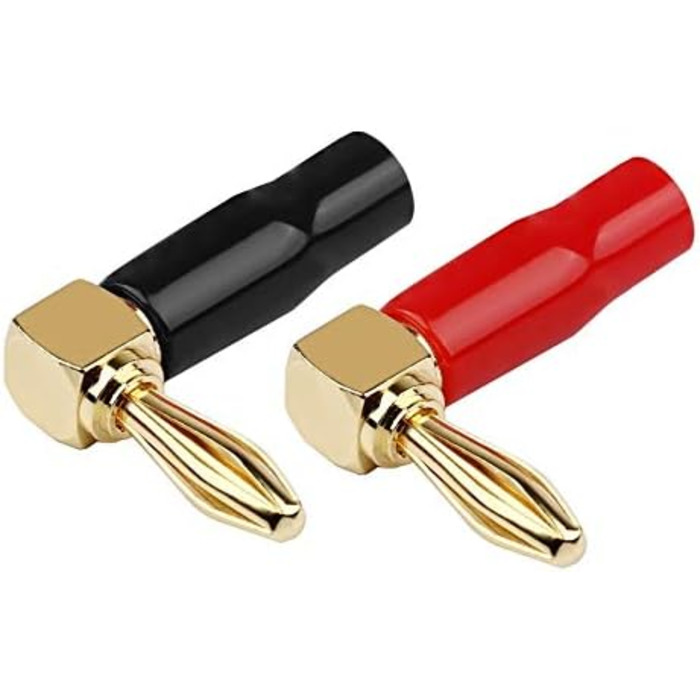 Гоайсер штекер бананний кутовий 24K позолочений для акустичних кабелів - (12 шт.) (4 пари)