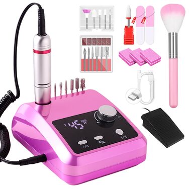 Електричний фрезер для нігтів CozyZen Professional: набір для манікюру та педикюру з LCD-дисплеєм, 45000 об/хв, для акрилу та гелю