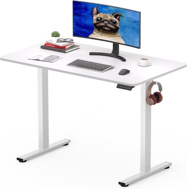 Електричний регульований стіл Sanodesk, 100x60 см, білий, з пам'яттю налаштувань