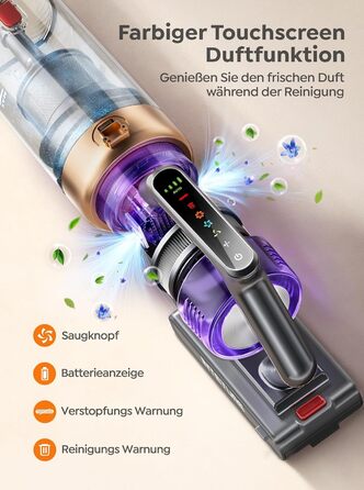 Бездротовий акумуляторний пилосос INTETURE 50KPa, 600W, 65 хвилин роботи, з док-станцією, автоматичний режим, сенсорний екран, антизаплутана щітка, для будь-яких поверхонь