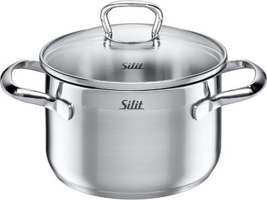 Silit Scalea 6-Piece Induction Cookware Set - Stainless Steel Pots and Pans with Glass Lids